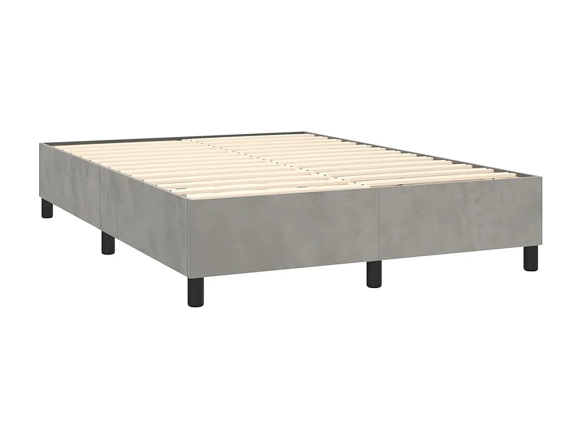Cama 140x200 cm veludo cinzento-claro PT119348