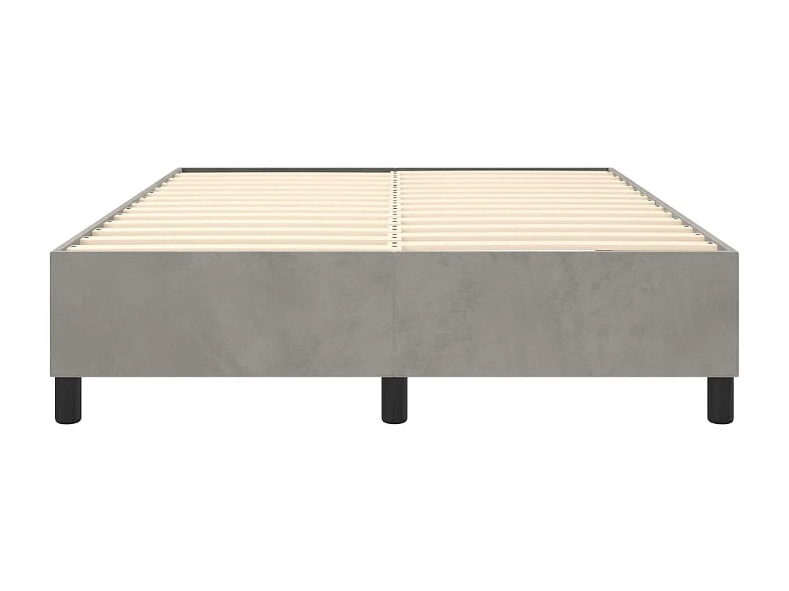 Cama 140x200 cm veludo cinzento-claro PT119348