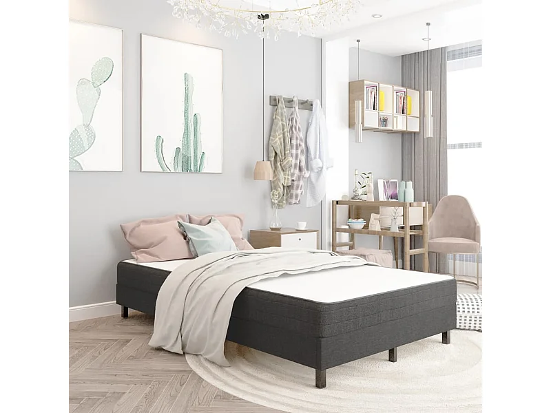 Somier de láminas- 120x200 cm Box Spring tela gris ES57834