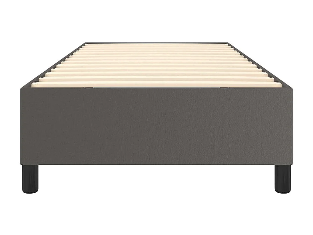 Cama 90x200 cm couro artificial cinzento PT838842