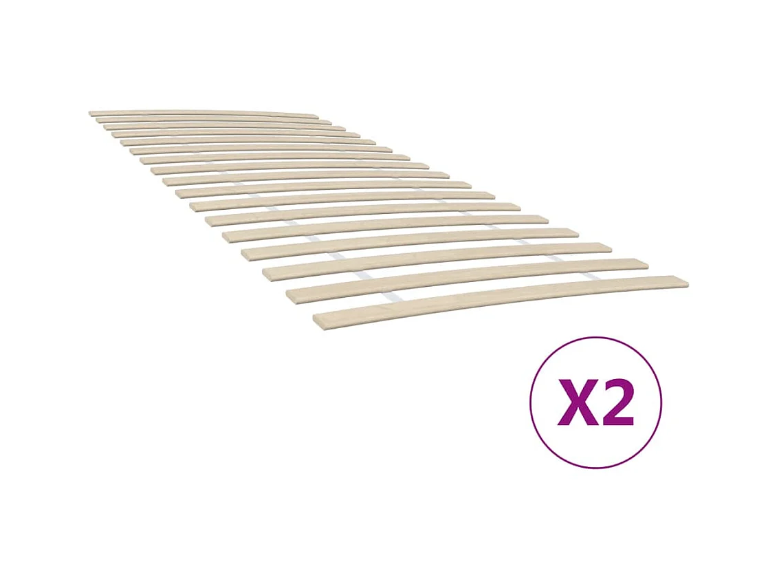 Sommiers cadre à lattes avec 34 lattes 2 pcs 100x200 cm WEW84826