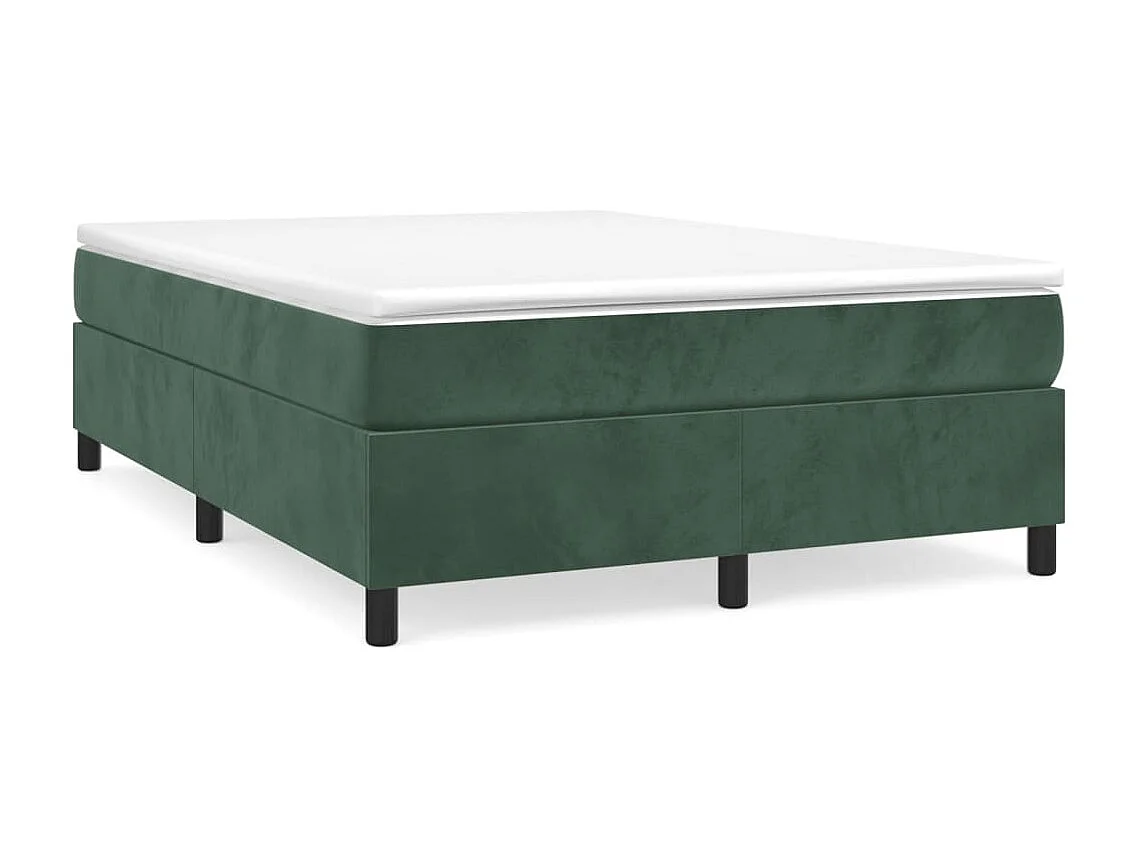 Cama com molas 140x190 cm veludo verde-escuro PT651700