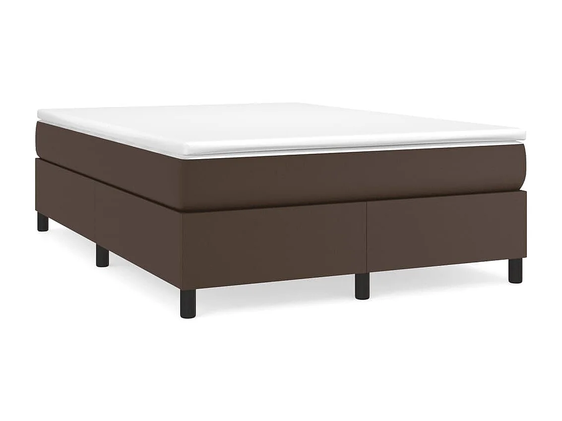 Cama 140x200cm couro artificial castanho PT199439