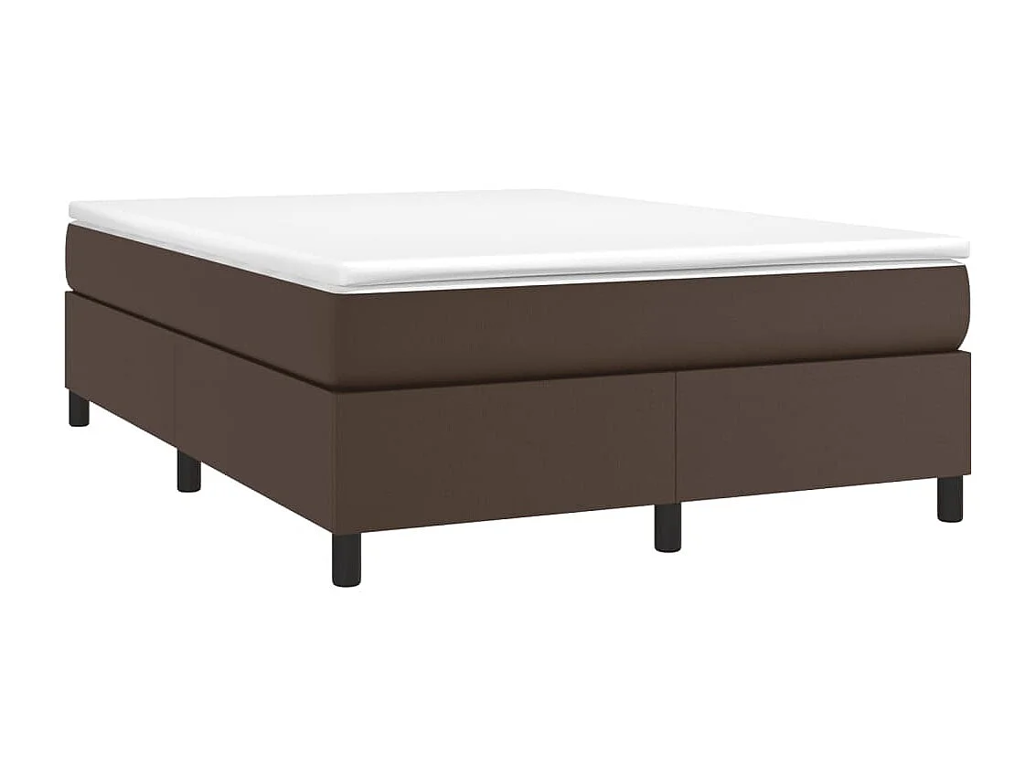 Cama 140x200cm couro artificial castanho PT199439