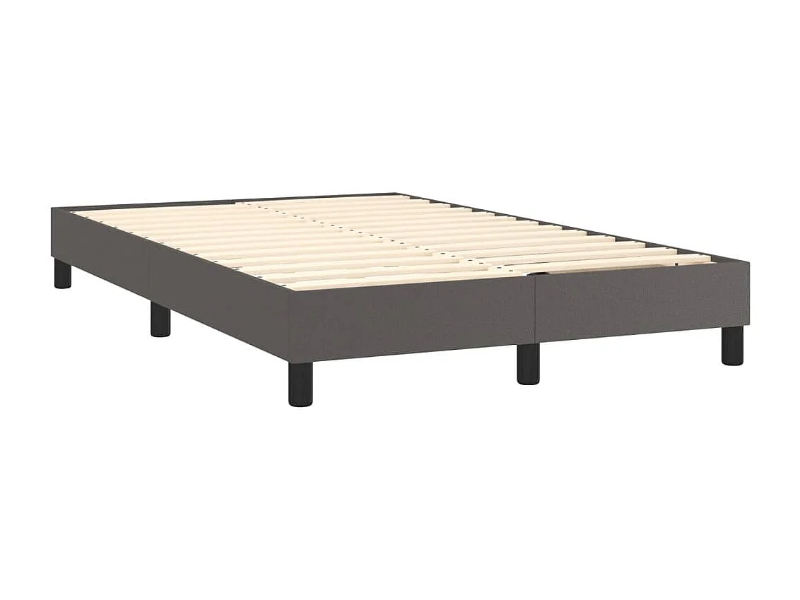 Cama 120x200 cm couro artificial cinzento PT381244