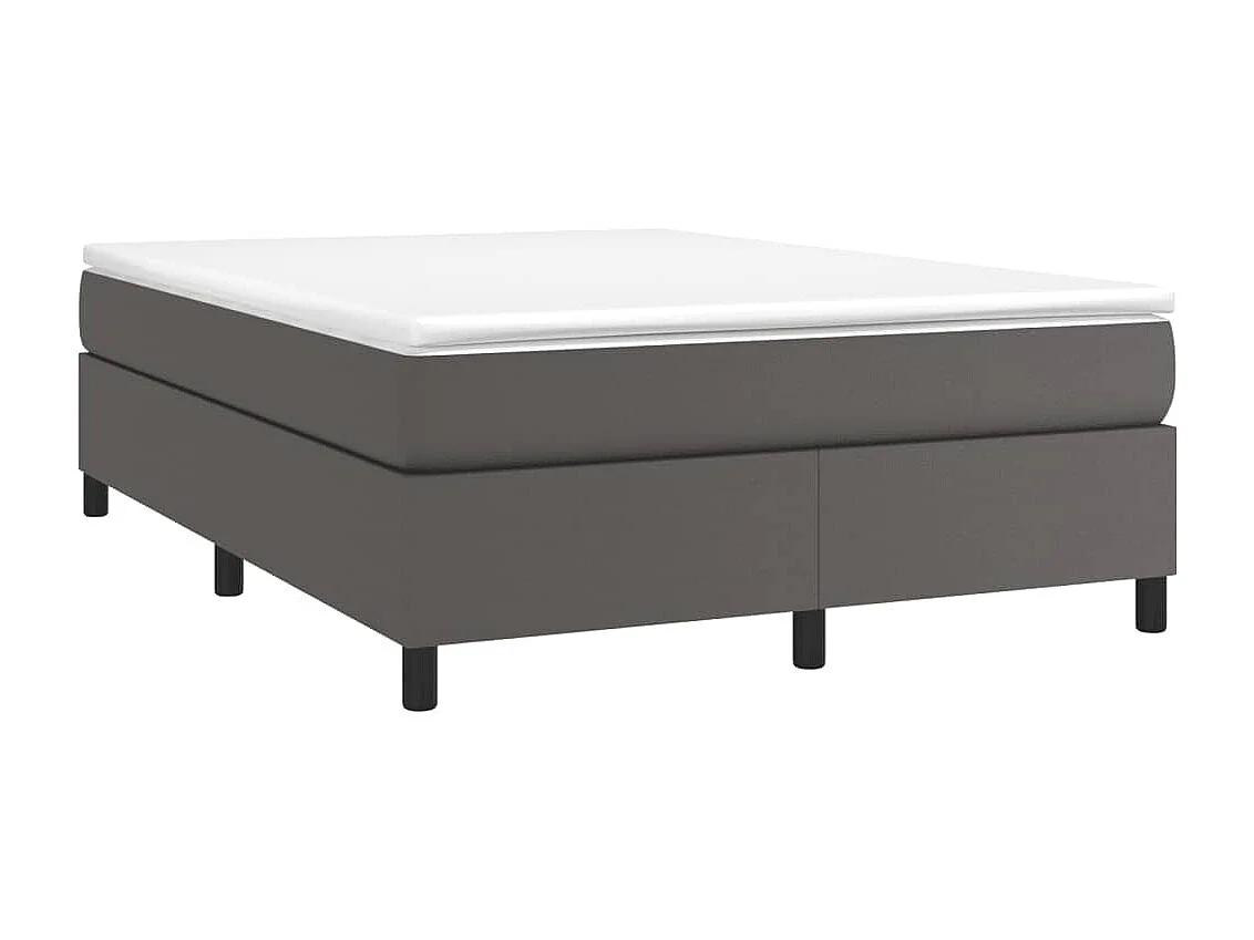 Cama 140x200 cm couro artificial cinzento PT226804
