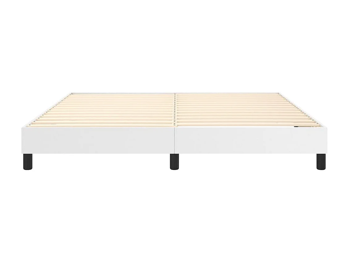Somier de láminas- 160x200 cm de cuero sintético blanco ES29002