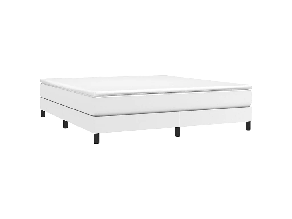 Cama 160x200 cm couro artificial branco PT731568