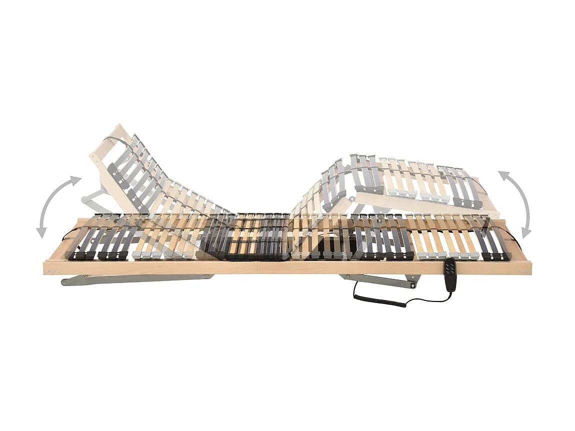 Sommier cadre à lattes électrique avec 42 lattes 7 zones 100x200 cm WDW66041