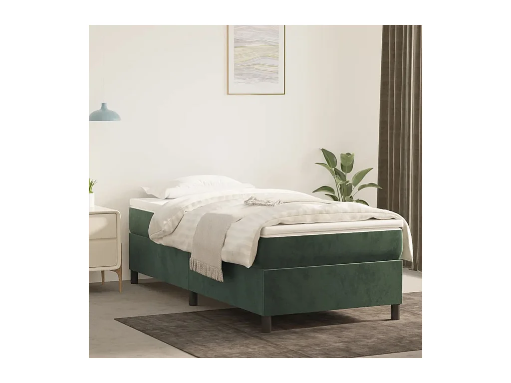 Sommier cadre à lattes de lit Vert foncé 80x200 cm Velours UOP69644