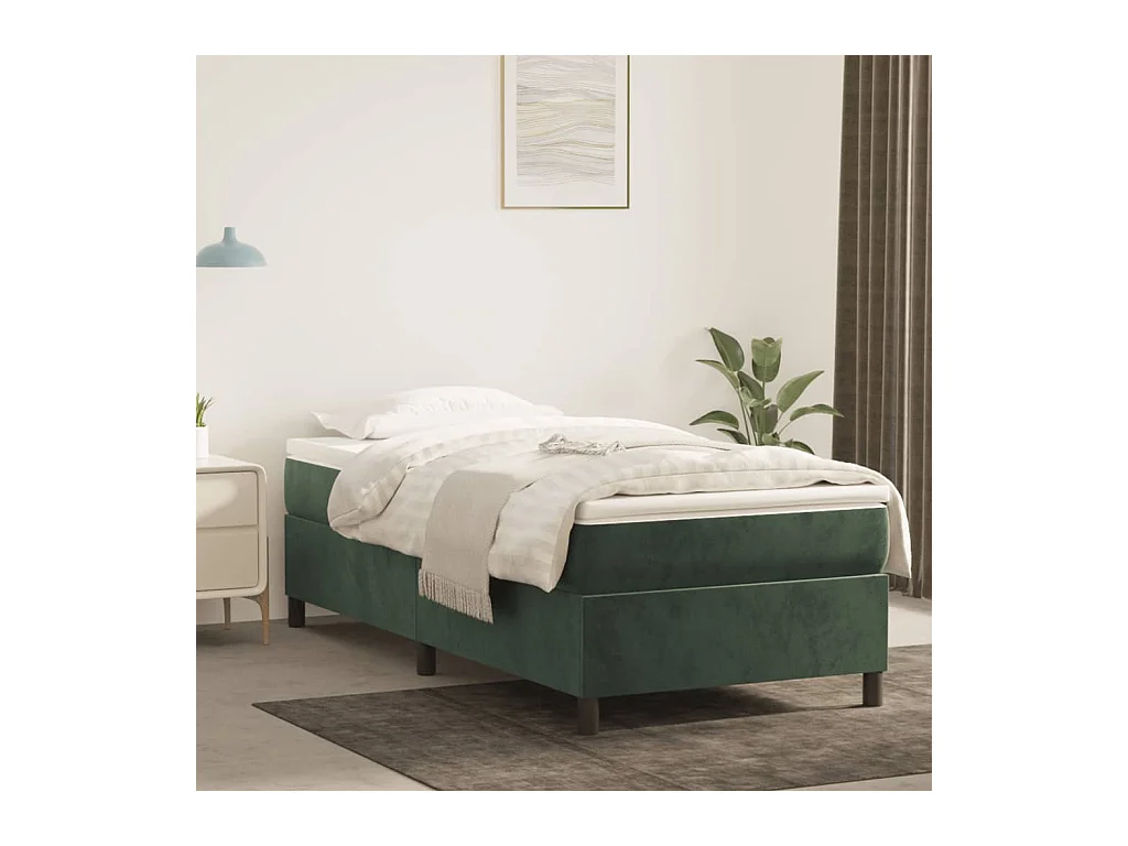 Sommier cadre à lattes de lit Vert foncé 90x190 cm Velours UOP30904