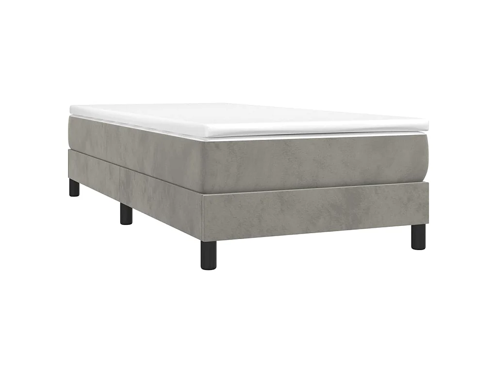 Cama 90x200 cm veludo cinzento-claro PT354085