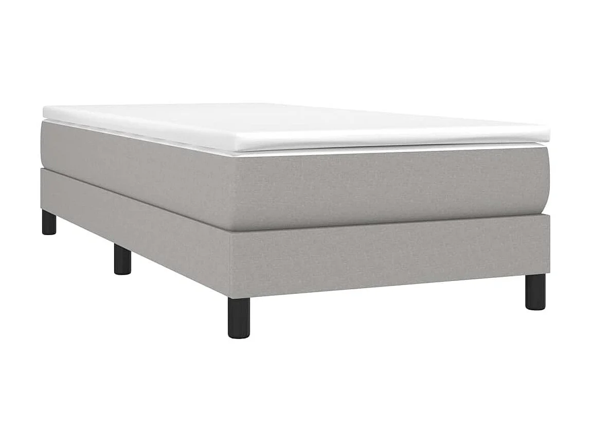 Cama com molas 90x190 cm tecido cinza-claro PT403286