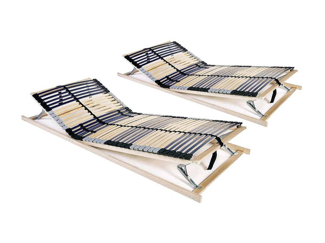 Sommiers cadre à lattes 2 pcs avec 42 lattes 7 zones 70x200 cm WDW94552