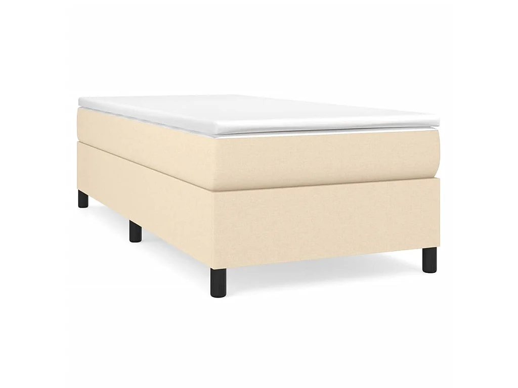 Cama 90x190 cm tecido cor creme PT896653