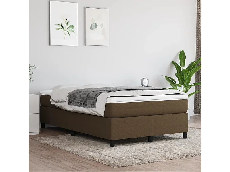 Cama com molas 120x200 cm tecido castanho-escuro PT378646