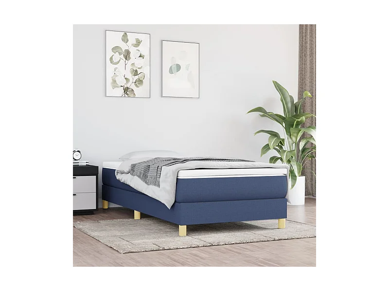 Cama 100x200 cm tecido azul PT912616