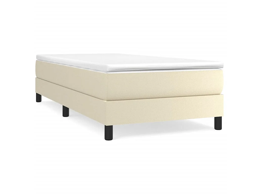Cama 80x200 cm couro artificial cor creme PT304943