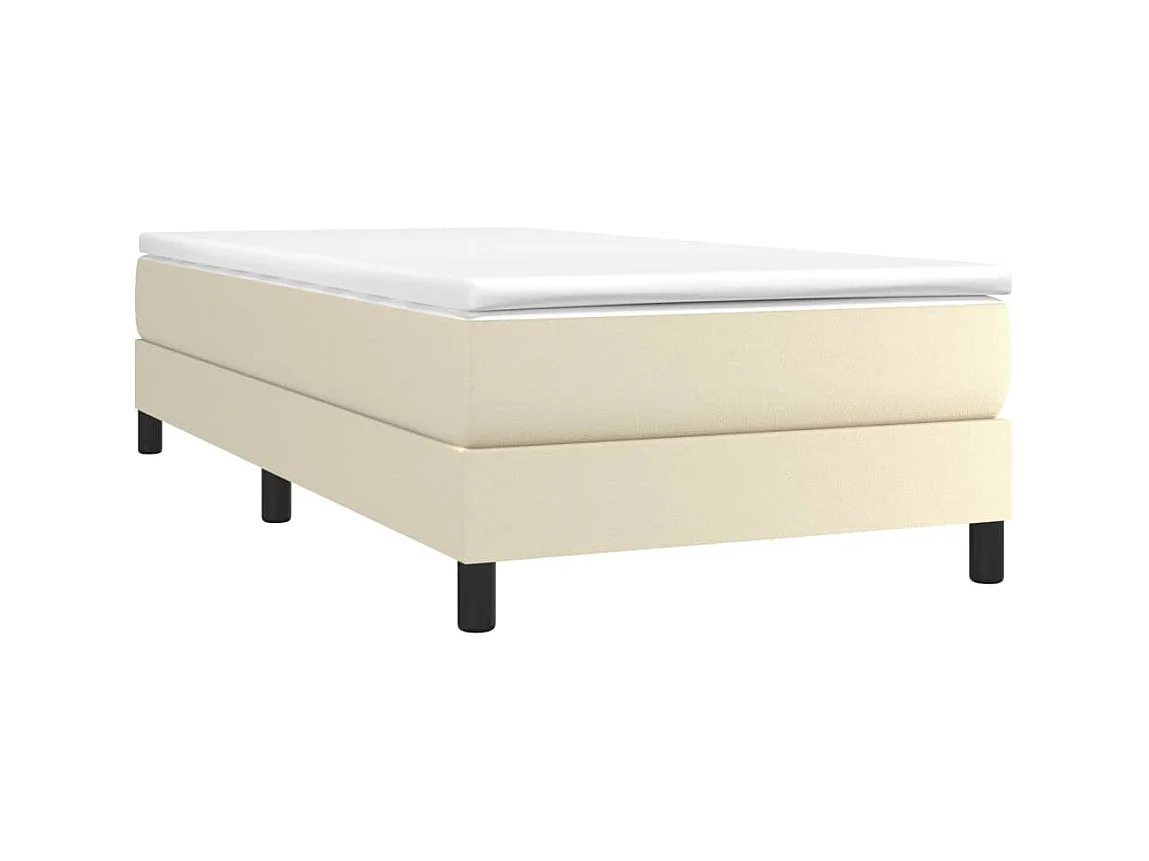Cama 80x200 cm couro artificial cor creme PT304943