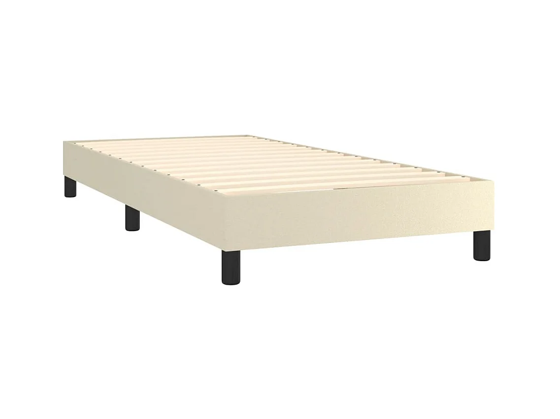 Cama 80x200 cm couro artificial cor creme PT304943