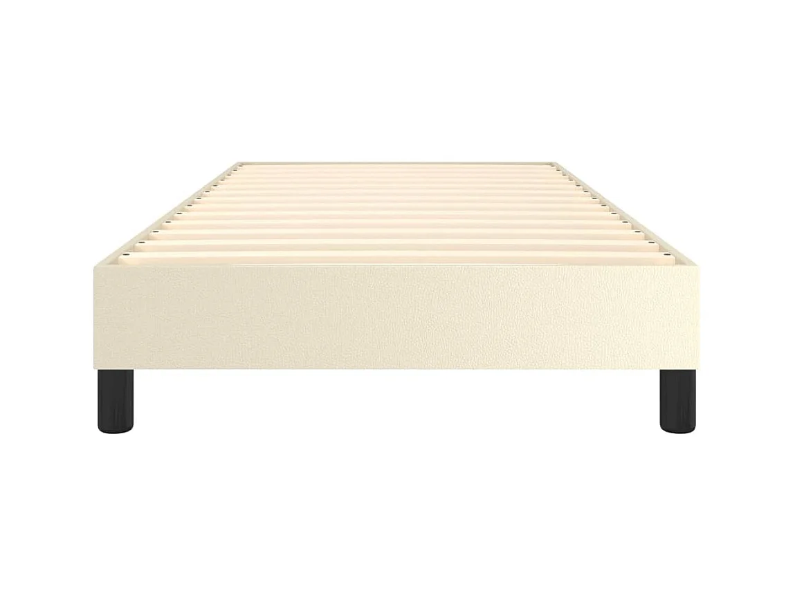 Cama 80x200 cm couro artificial cor creme PT304943