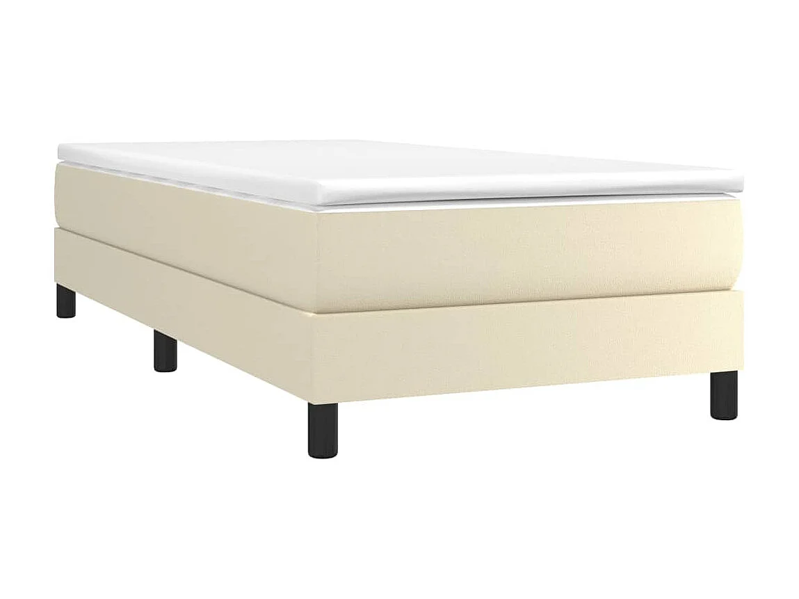 Cama 80x200 cm couro artificial cor creme PT304943