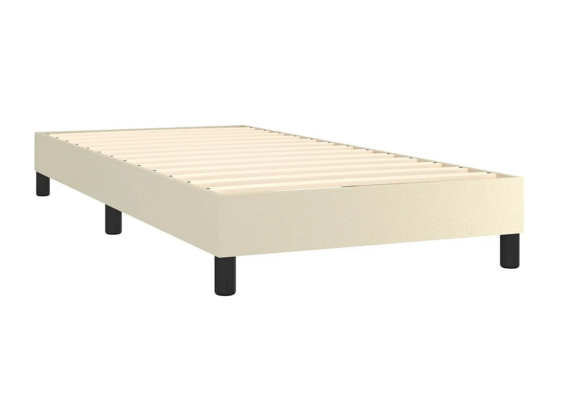 Cama 80x200 cm couro artificial cor creme PT304943