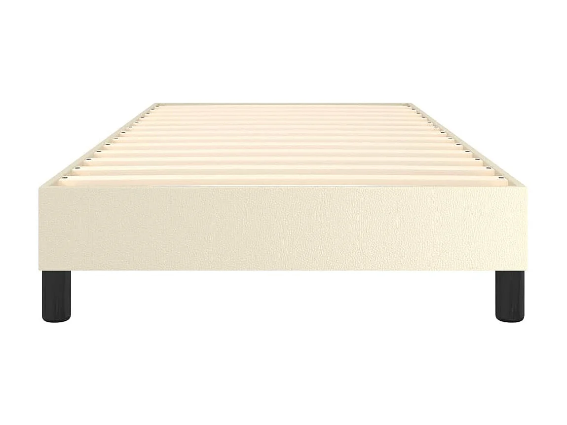 Cama 80x200 cm couro artificial cor creme PT304943