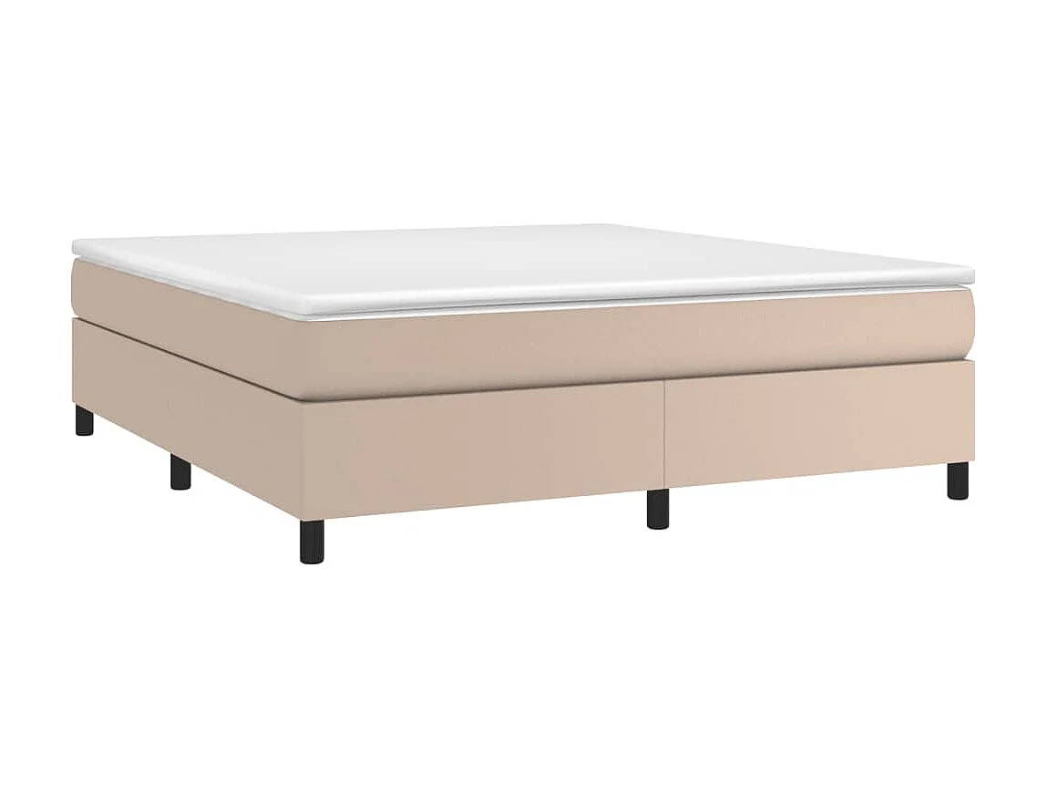 Cama 160x200 cm couro artificial cappuccino PT495383