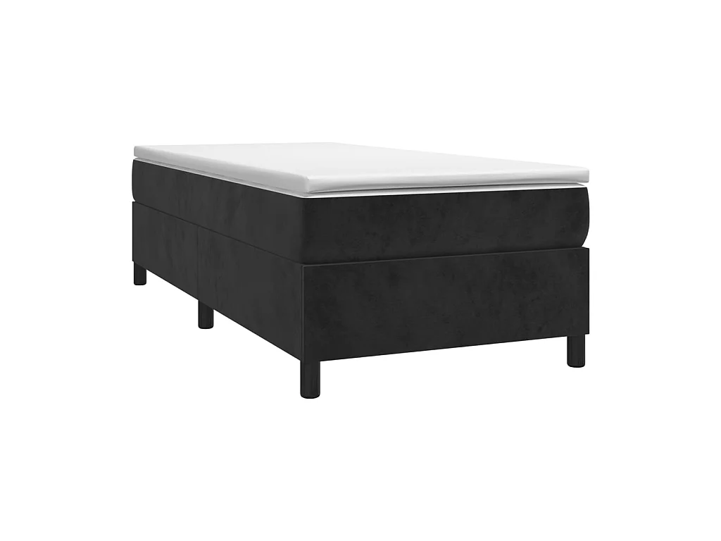 Somier de láminas- 90x190 cm de terciopelo negro ES97652