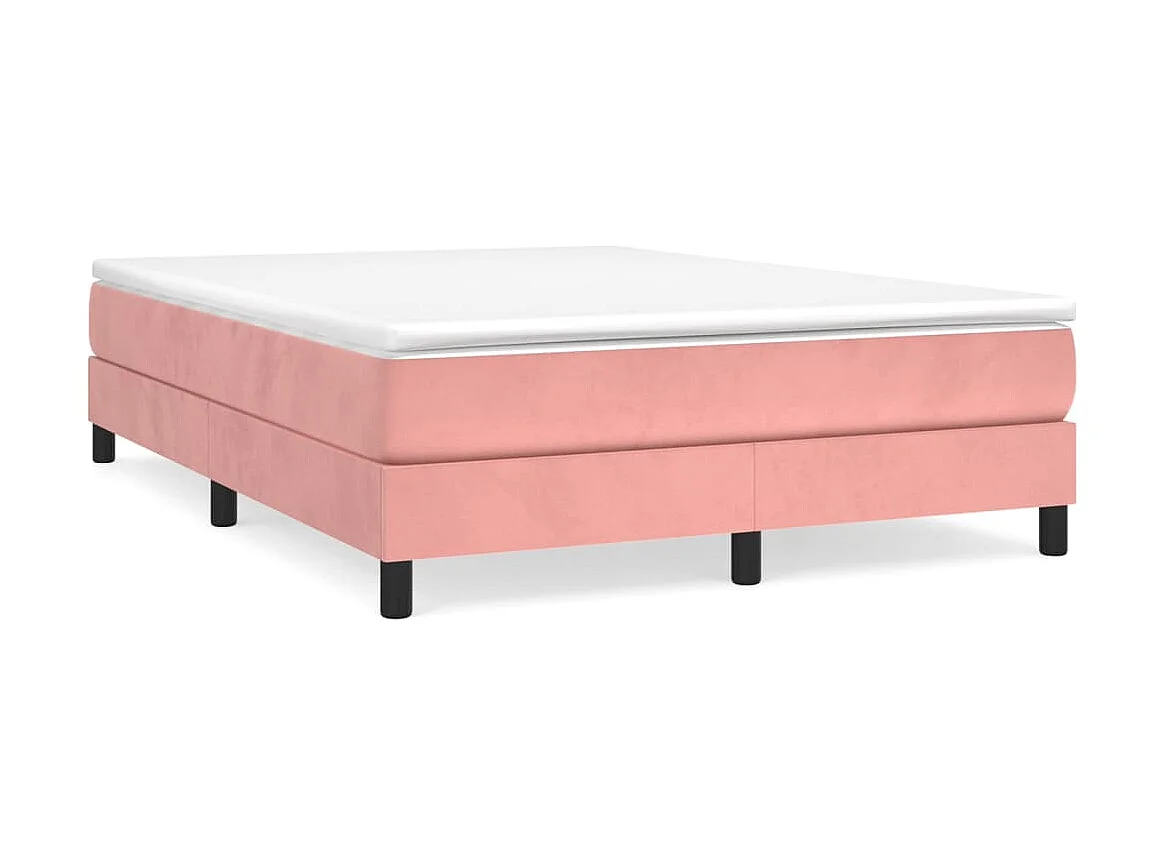 Cama 140x190 cm veludo rosa PT953860
