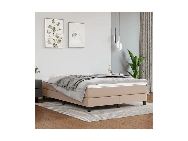 Cama 140x190 cm couro artificial cappuccino PT708934