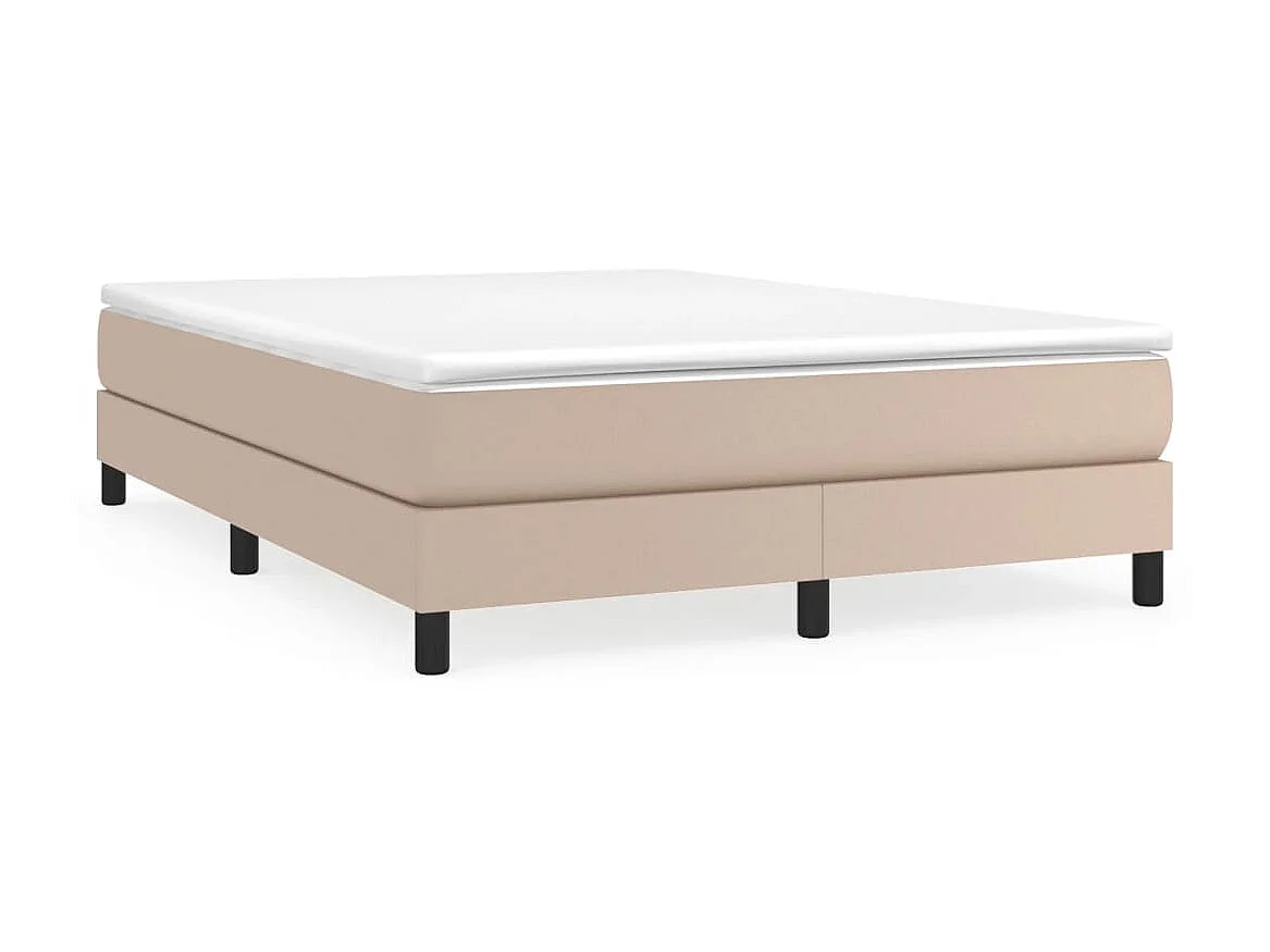 Cama 140x190 cm couro artificial cappuccino PT708934