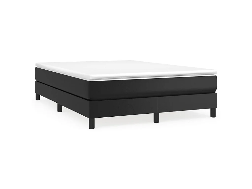 Somier de láminas- 140x190 cm de cuero sintético negro ES64541