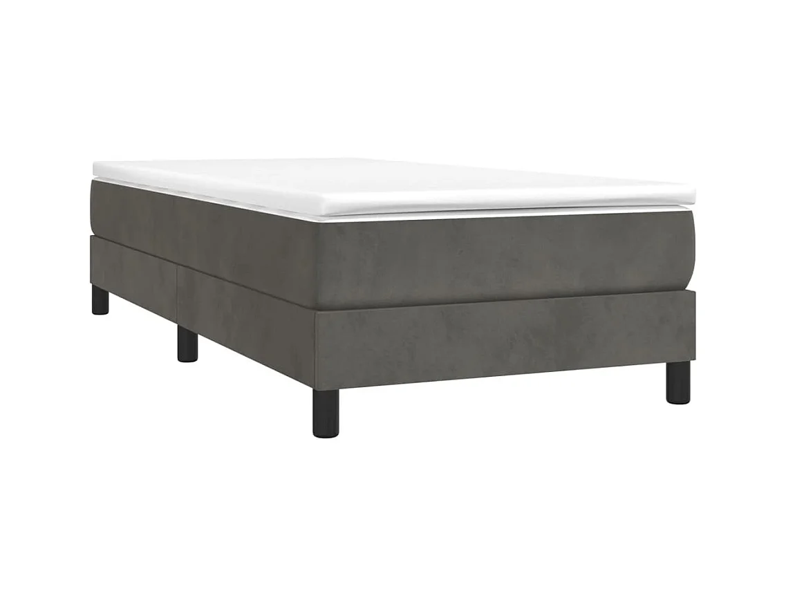 Cama com molas 80x200 cm veludo cinzento-escuro PT533999