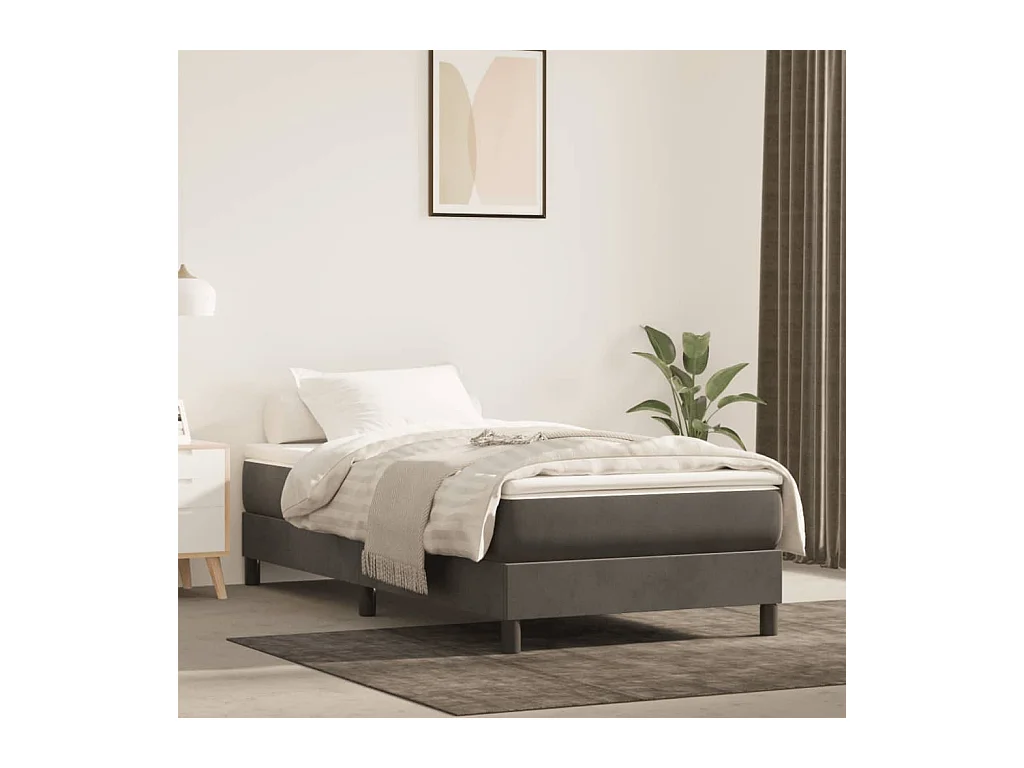 Sommier cadre à lattes de lit Gris foncé 80x200 cm Velours UOP58716