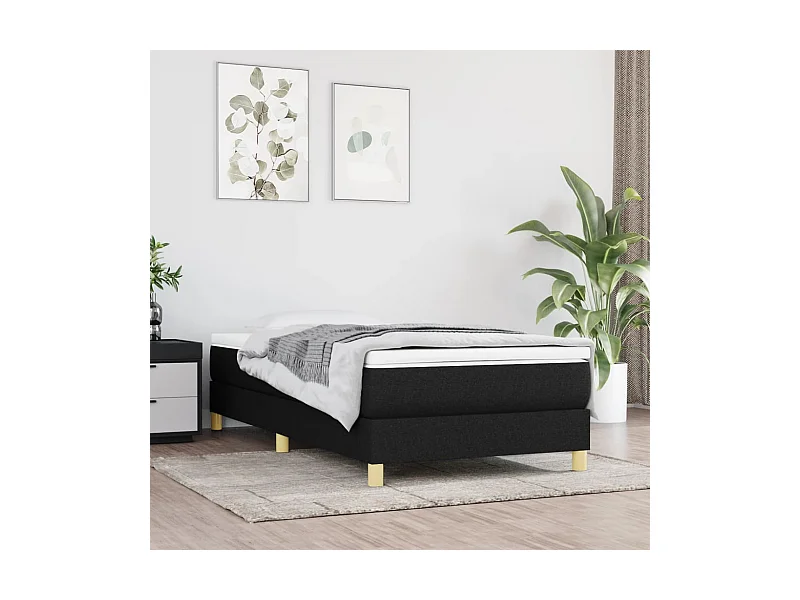 Sommier cadre à lattes de lit Noir 90x190 cm Tissu UOP71358