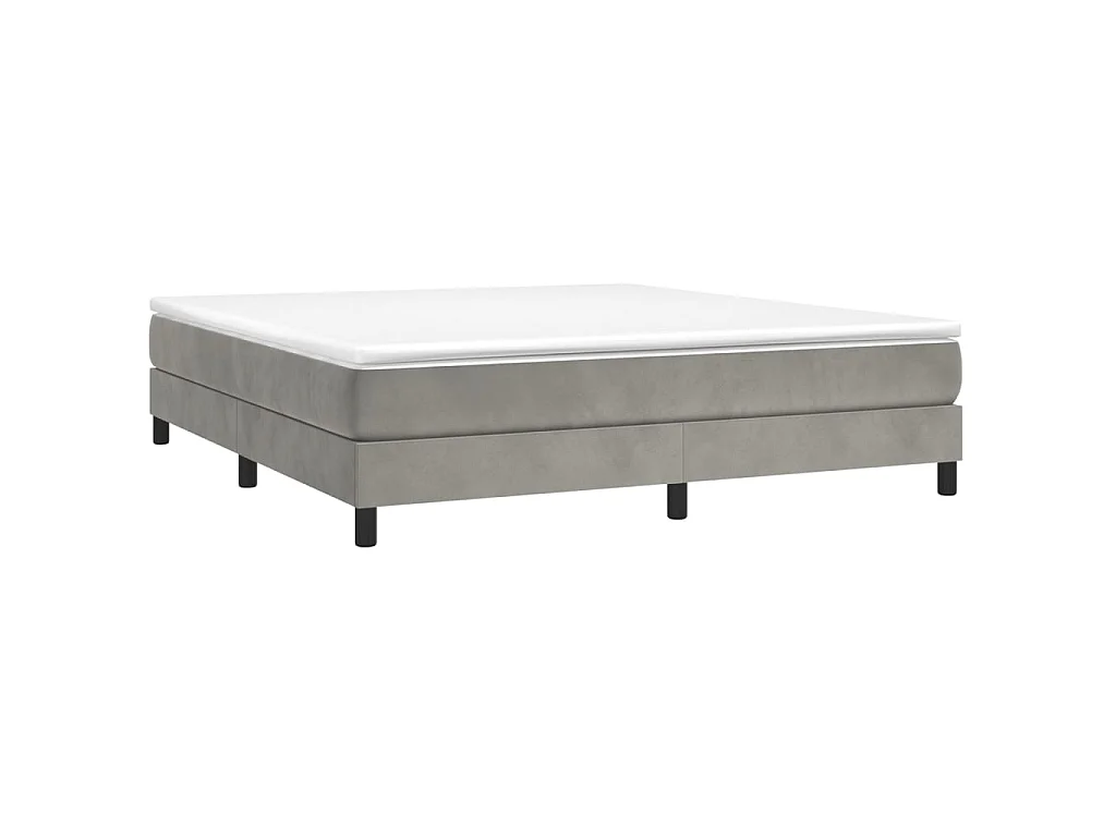 Cama 180x200 cm veludo cinzento-claro PT768294