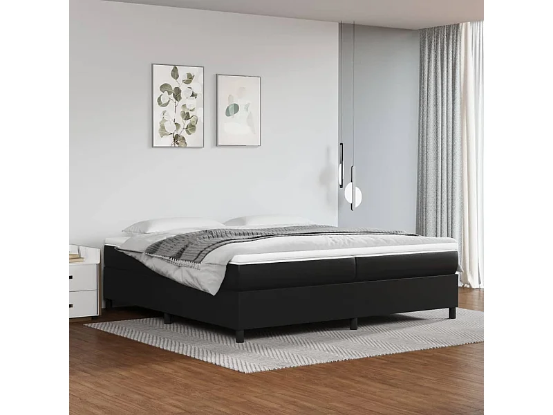 Cama 200x200 cm couro artificial preto PT685752