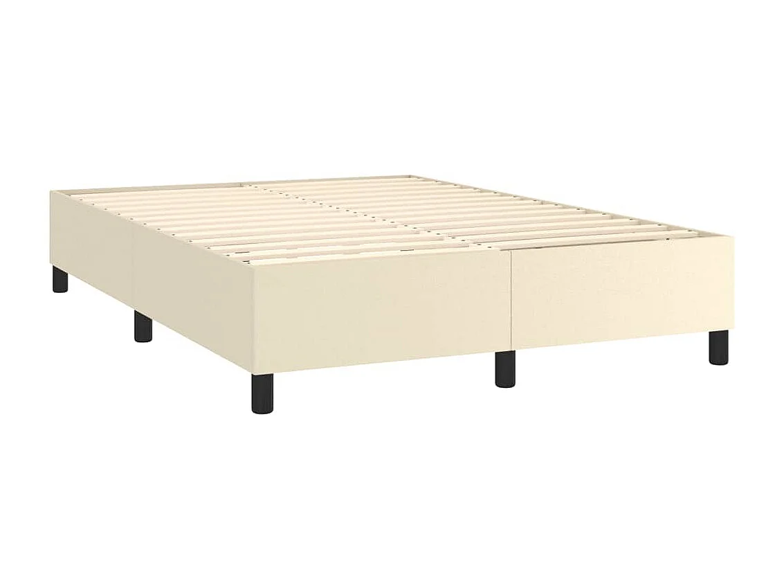 Cama 140x190 cm couro artificial cor creme PT499711