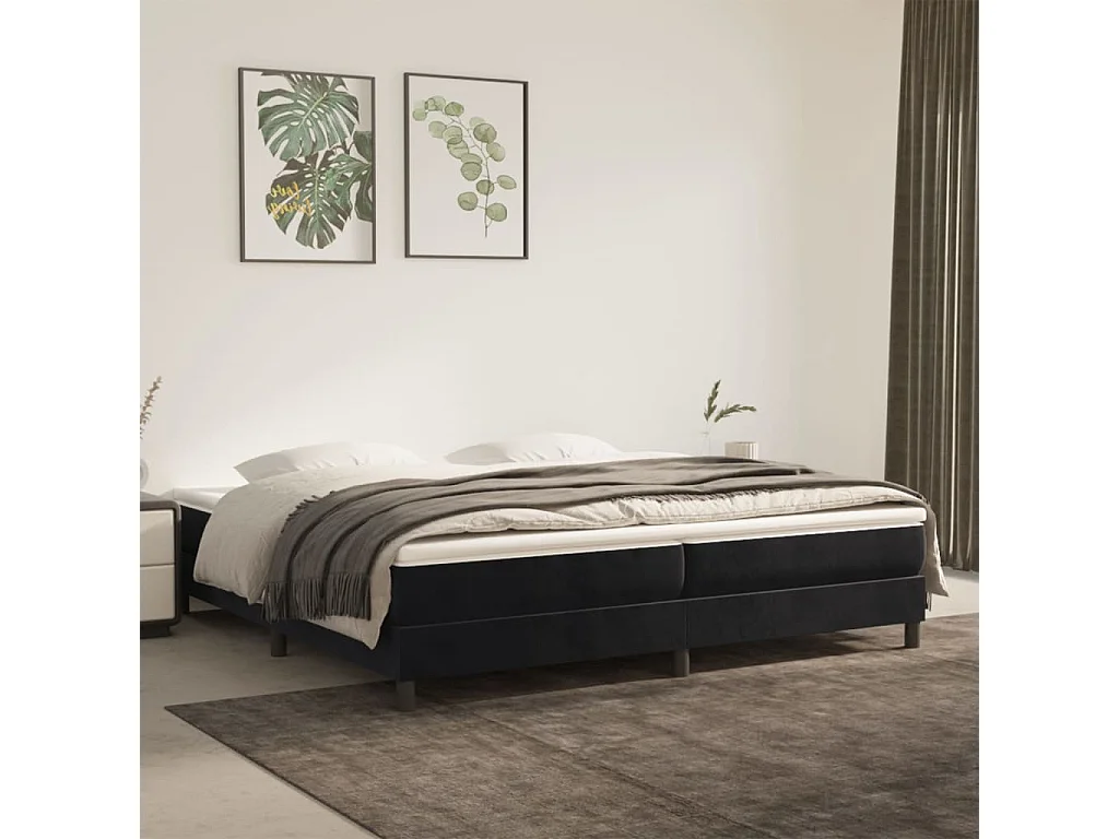 Cama 200x200 cm veludo preto PT345487