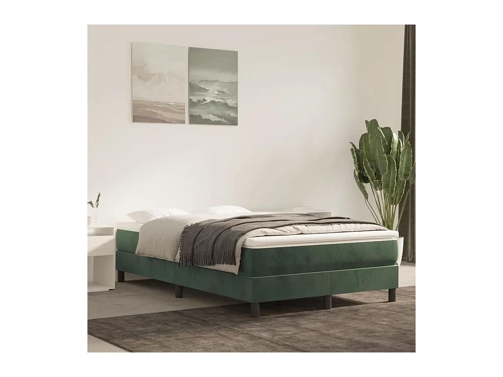Sommier cadre à lattes de lit Vert foncé 120x200 cm Velours PDG45743
