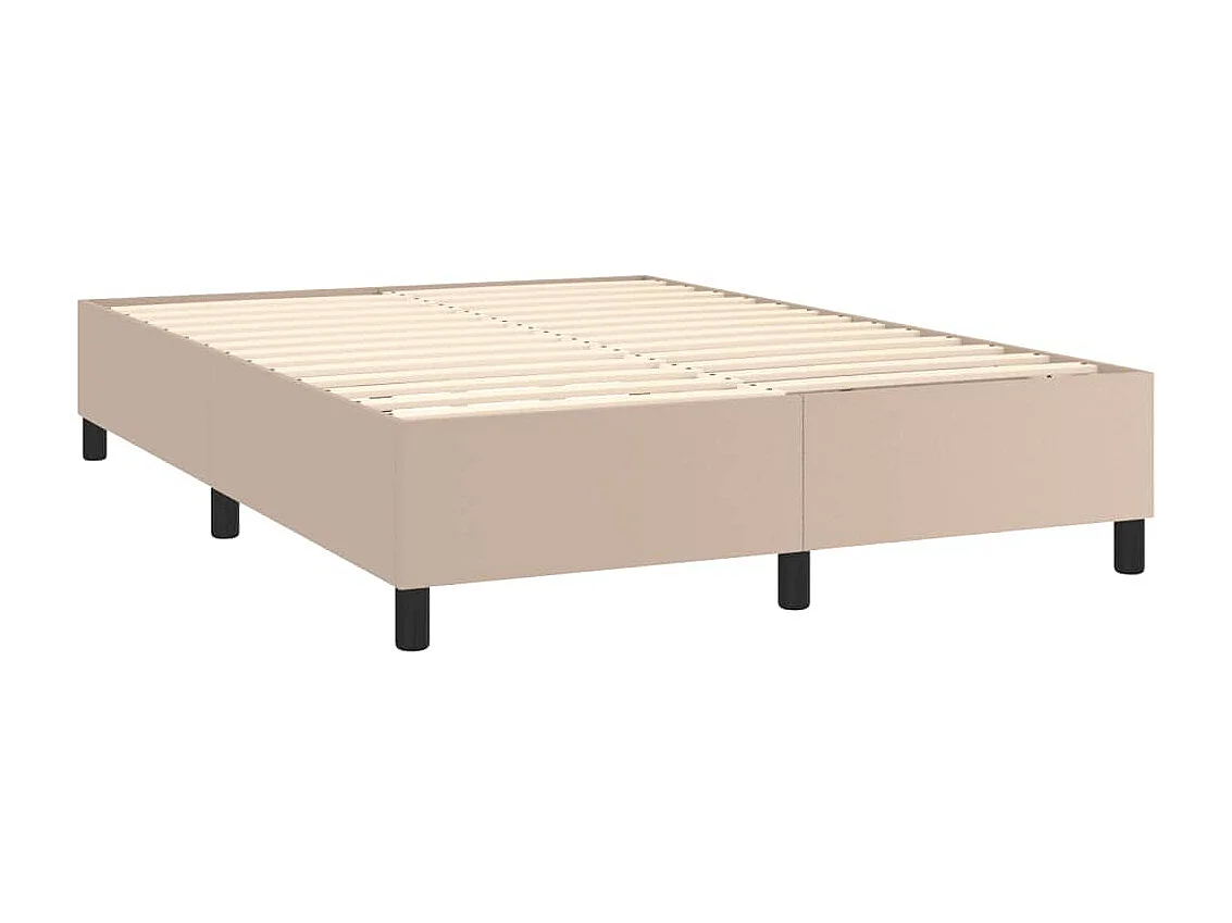Cama 140x190 cm couro artificial cappuccino PT787211