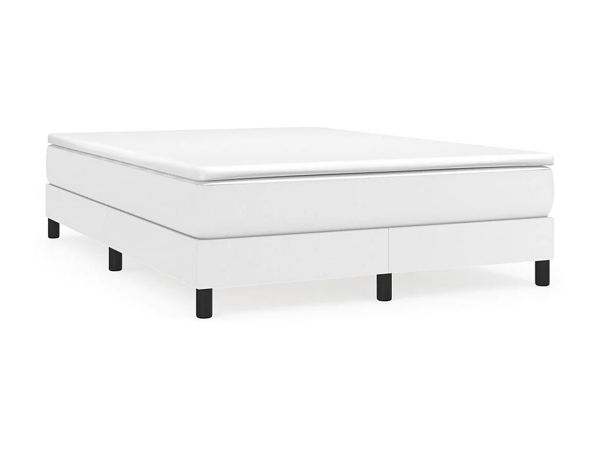 Somier de láminas- 140x190 cm de cuero sintético blanco ES62731