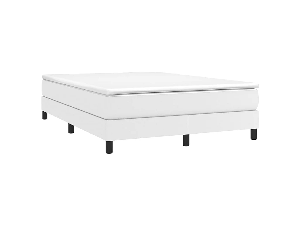 Somier de láminas- 140x190 cm de cuero sintético blanco ES62731