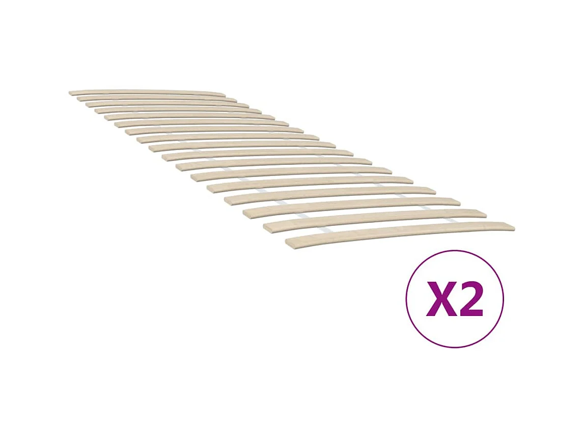 Somieres de láminas con 34 lamas 2 unidades 70x200 cm ES302301