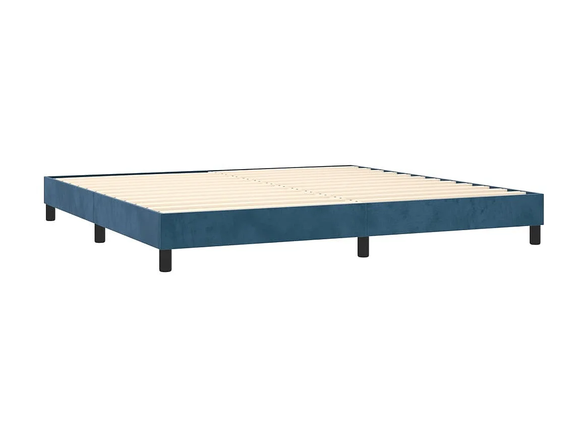 Somier de láminas- 200x200 cm de terciopelo azul ES66046