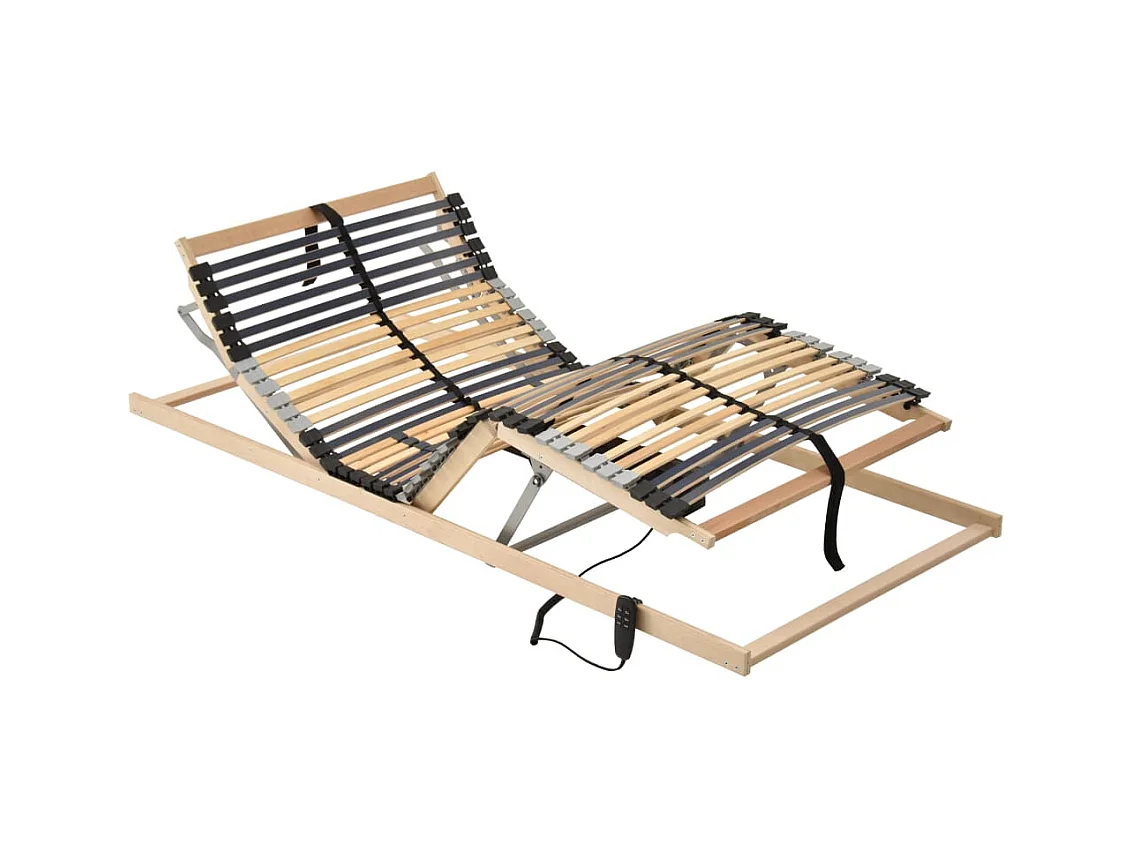 Sommier cadre à lattes électrique avec 42 lattes 7 zones 90x200 cm WDW33728
