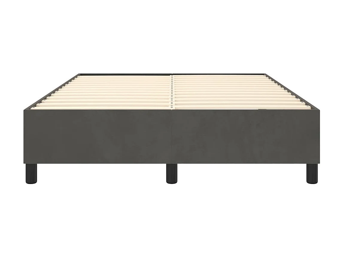 Somier de láminas- 140x190 cm de terciopelo gris oscuro ES25775