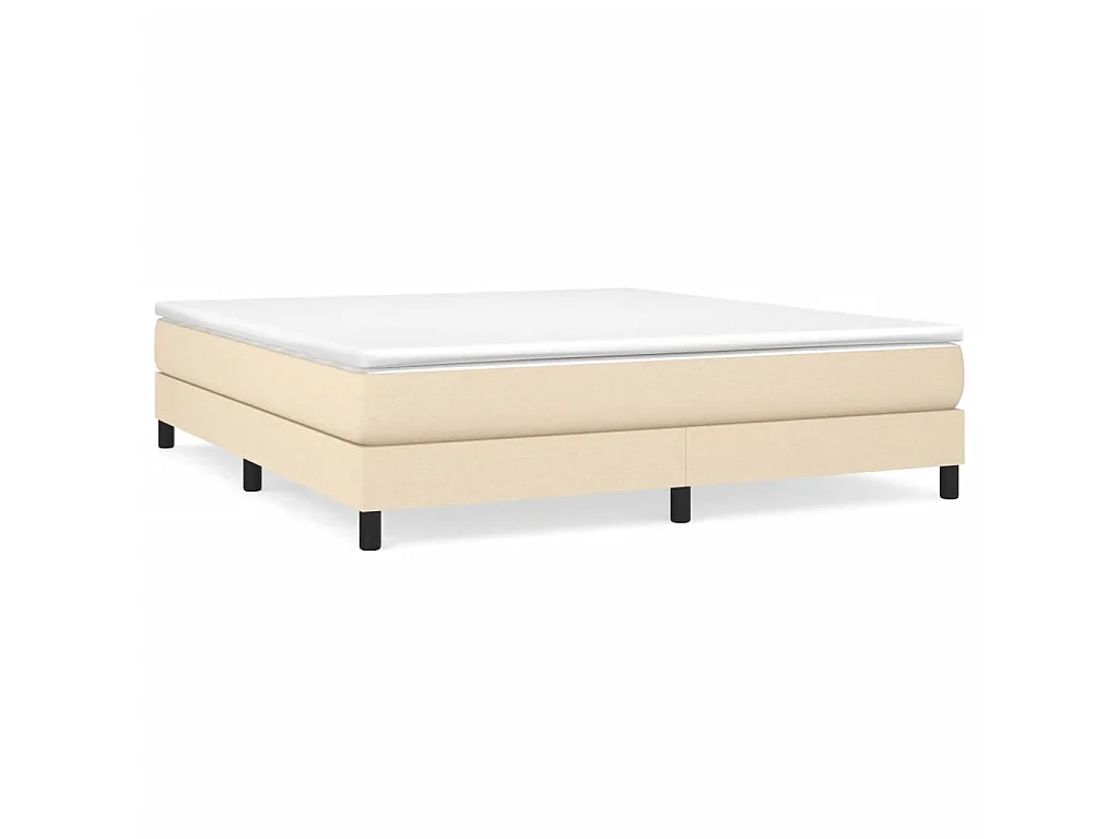 Cama em tecido cor creme 160x200 cm PT275614